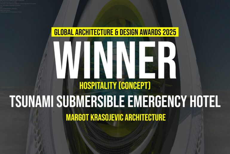 Tsunami submersible emergency hotel by Margot Krasojevic Architecture