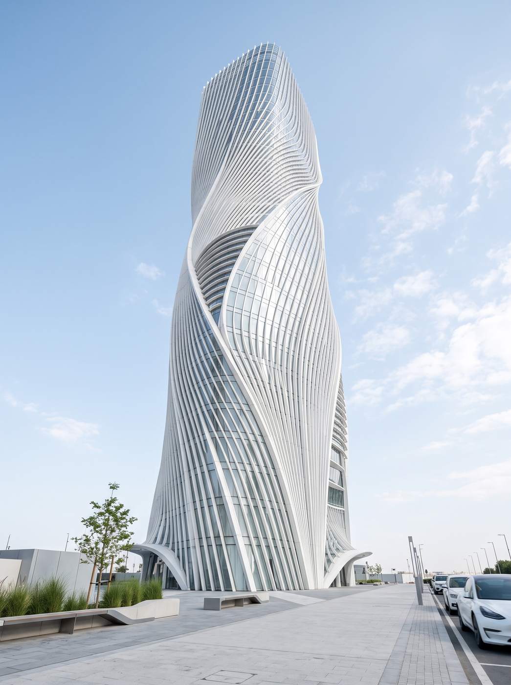 Futuristic parametric tower — architectural visualisation